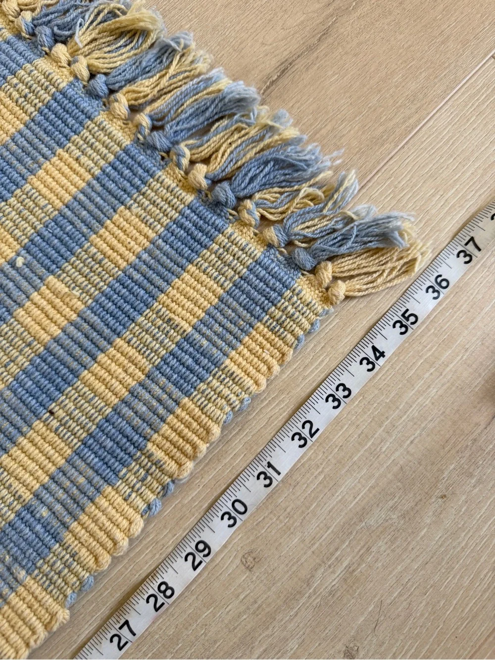VINTAGE Check Small Door Mat with Tassels